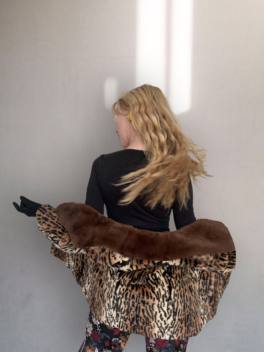 Mink Fur Coat - Exotic Print