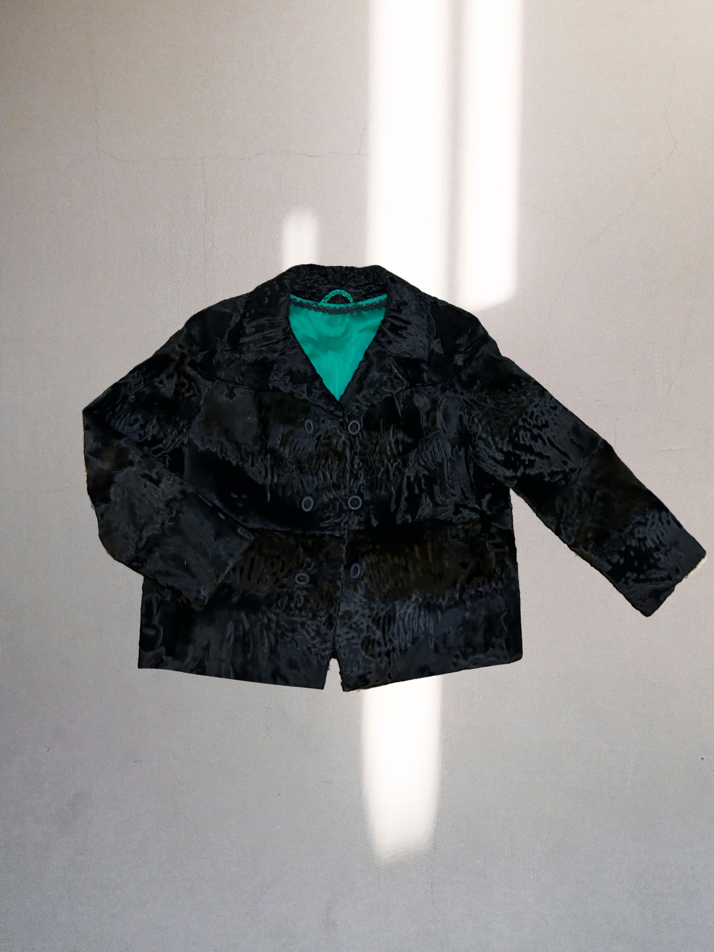 Astrakhan Fur Jacket - Black